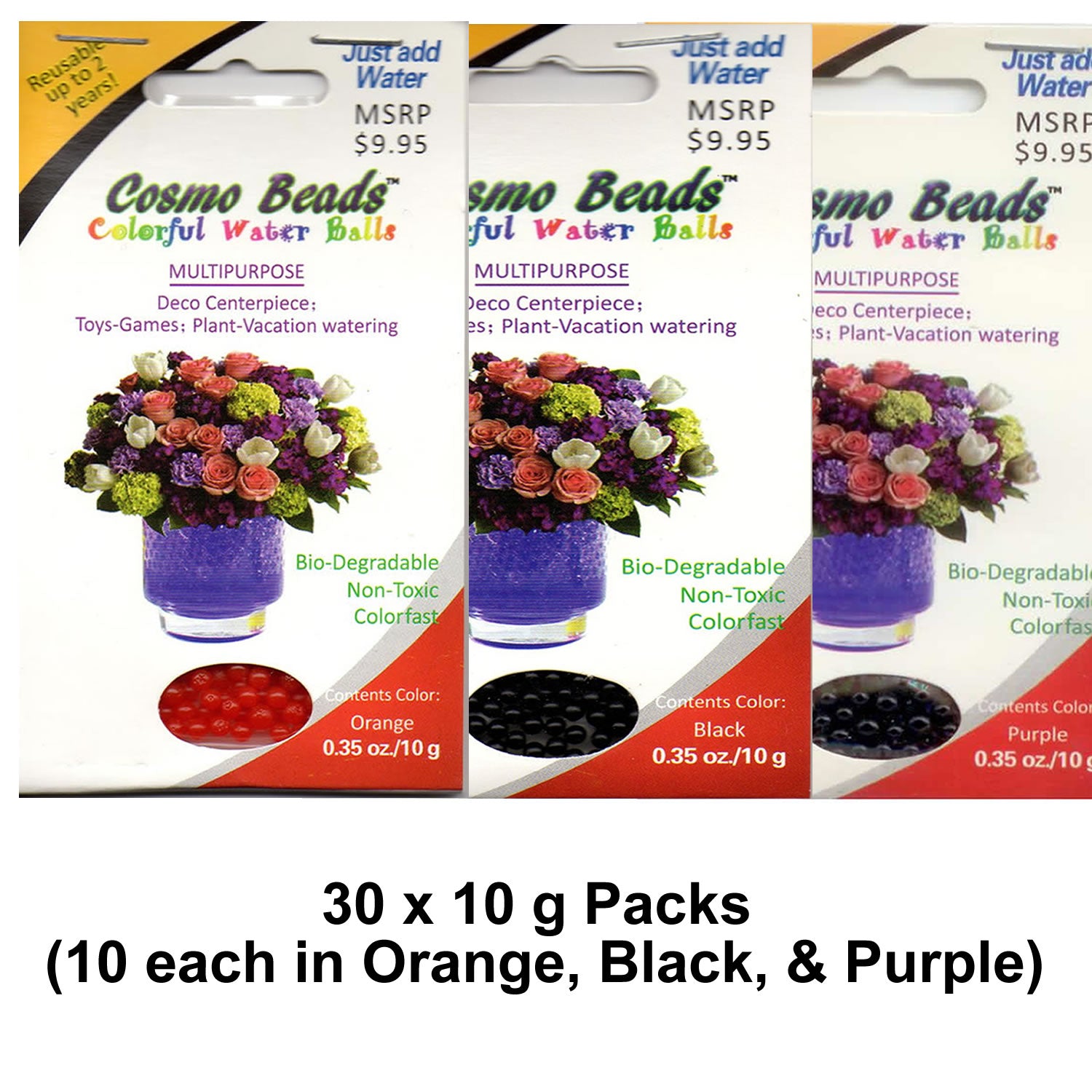 🎃Halloween Decoration Water Beads – Spooky Orange & Black Vase Fillers, Party Decor & Sensory Play