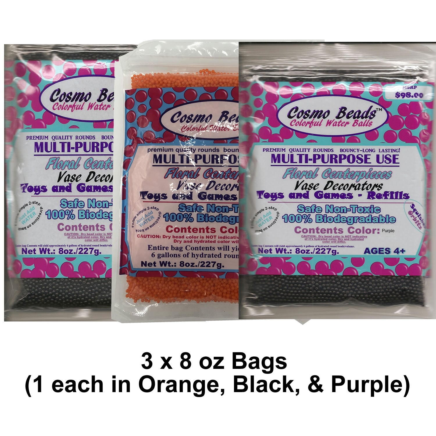 🎃Halloween Decoration Water Beads – Spooky Orange & Black Vase Fillers, Party Decor & Sensory Play