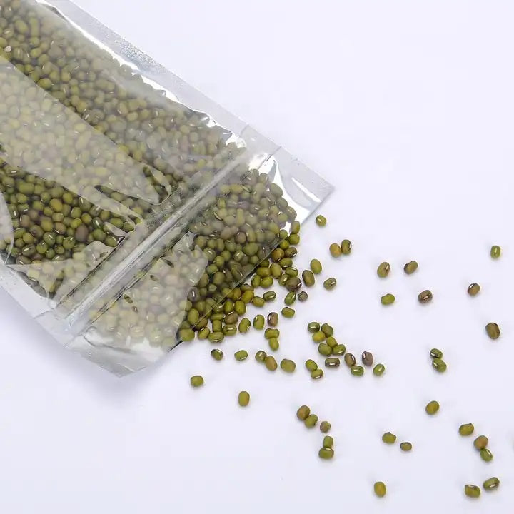 Glossy Stand-Up Barrier Pouches (Clear Front, Silver Back) – 200 Pieces