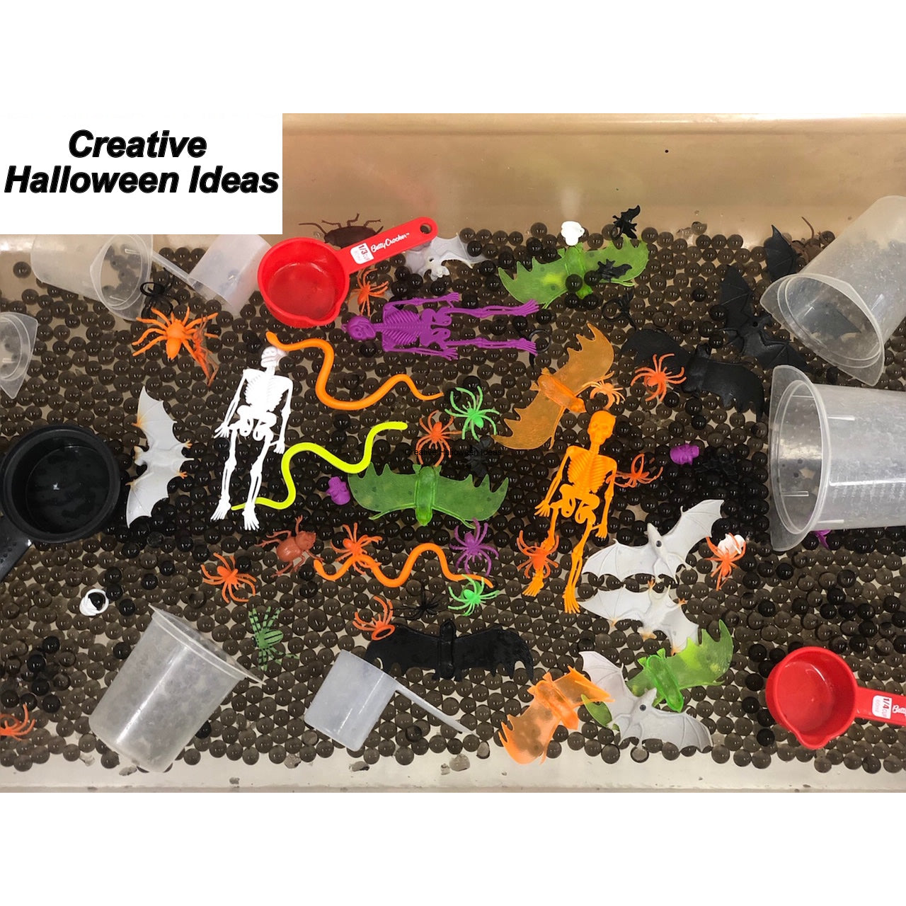 🎃Halloween Decoration Water Beads – Spooky Orange & Black Vase Fillers, Party Decor & Sensory Play