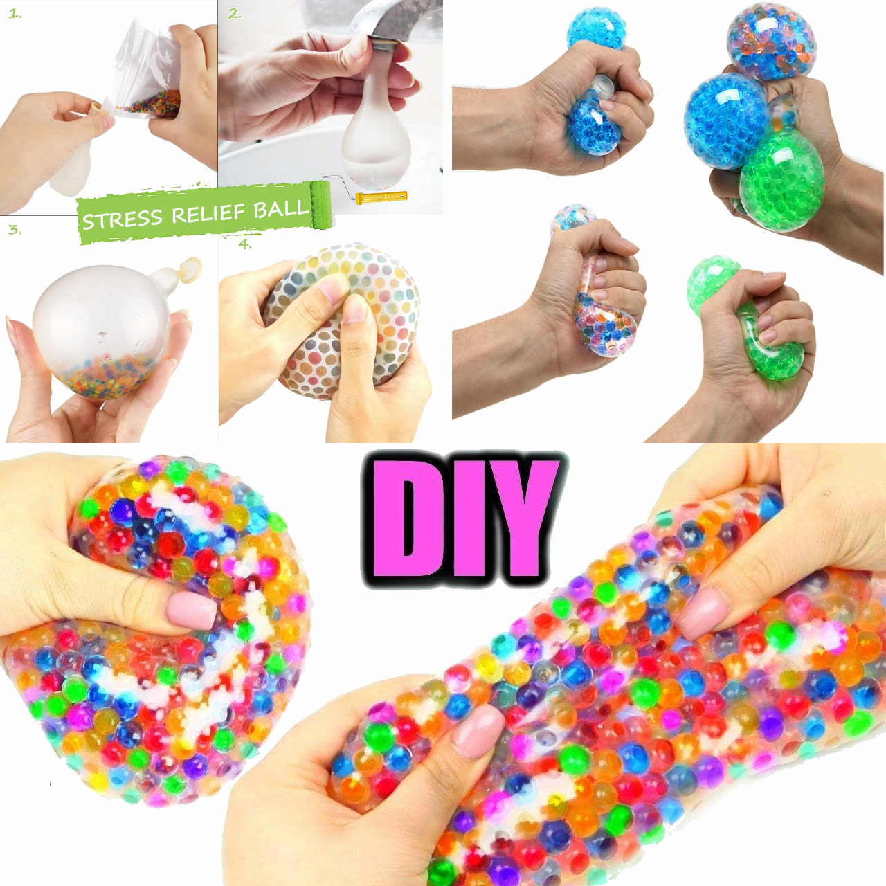 DIY Stress Ball Kit – Create Custom Stress-Relief Balls with Water Beads