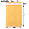 Load image into Gallery viewer, Gold Self-Seal Padded Mailers – Mini, 50 Pieces