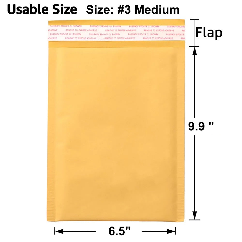 Gold Self-Seal Padded Mailers – Medium, 50 Pieces