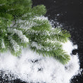 Load image into Gallery viewer, Professional Quality Artificial Snow Flakes delicately placed on evergreen tree branches to create a frosted wintry look.