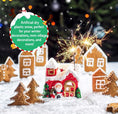 Load image into Gallery viewer, Christmas village display with artificial snow, miniature houses, and festive holiday lights