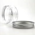 Load image into Gallery viewer, Clear PET Jars with Perforated Aluminum Lids side view of jar and detached lid.