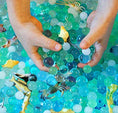 Load image into Gallery viewer, Ocean Breeze Mixed Blue, White & Turquoise Water Gel Beads for Sensory Ply