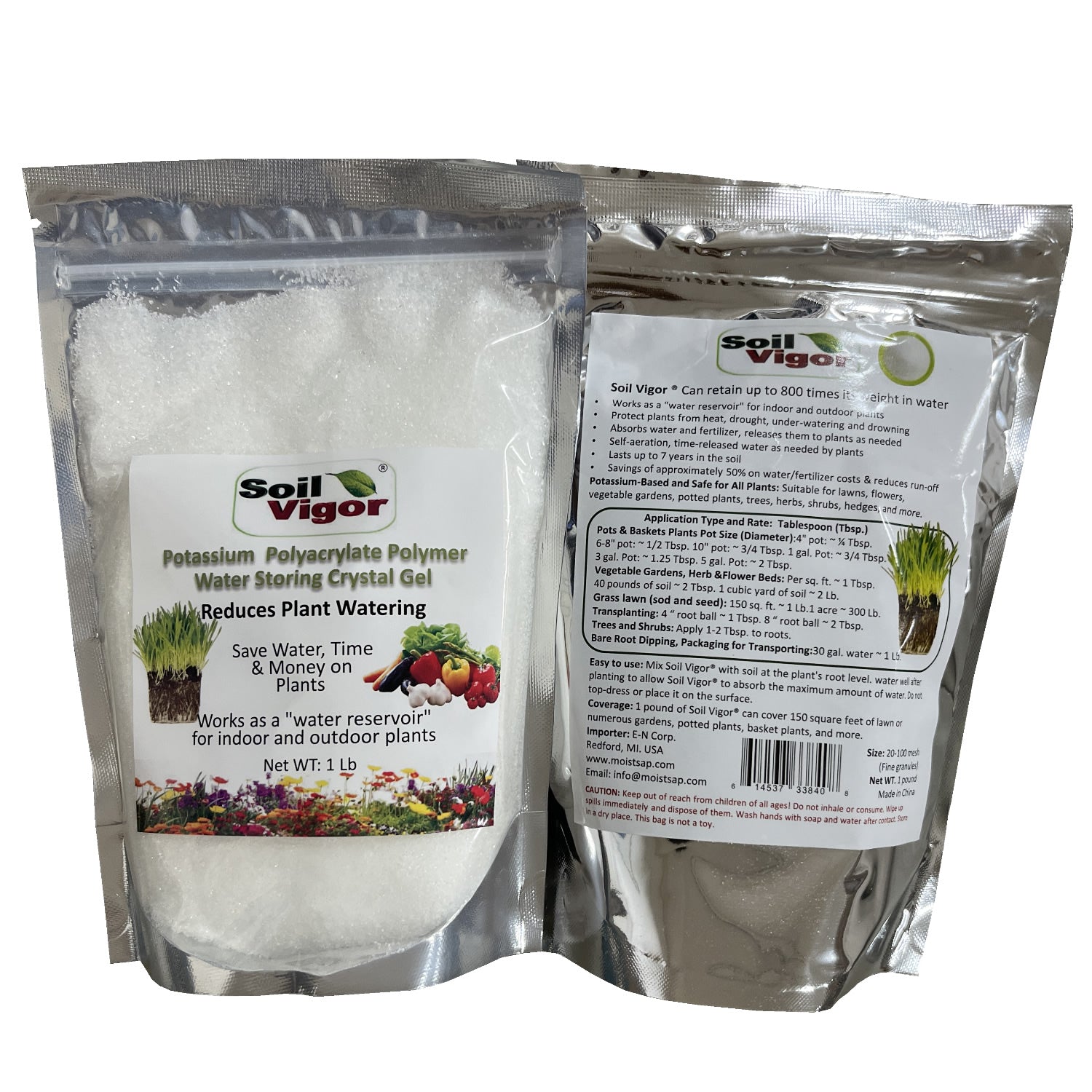 gel water for plants Soil Vigor Fine Granules – Water-Storing Crystals 2 lb