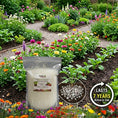 Load image into Gallery viewer, Soil Vigor Fine Granules Water Storing Crystals for Plant packaged among vibrant flower garden, promotes soil health.