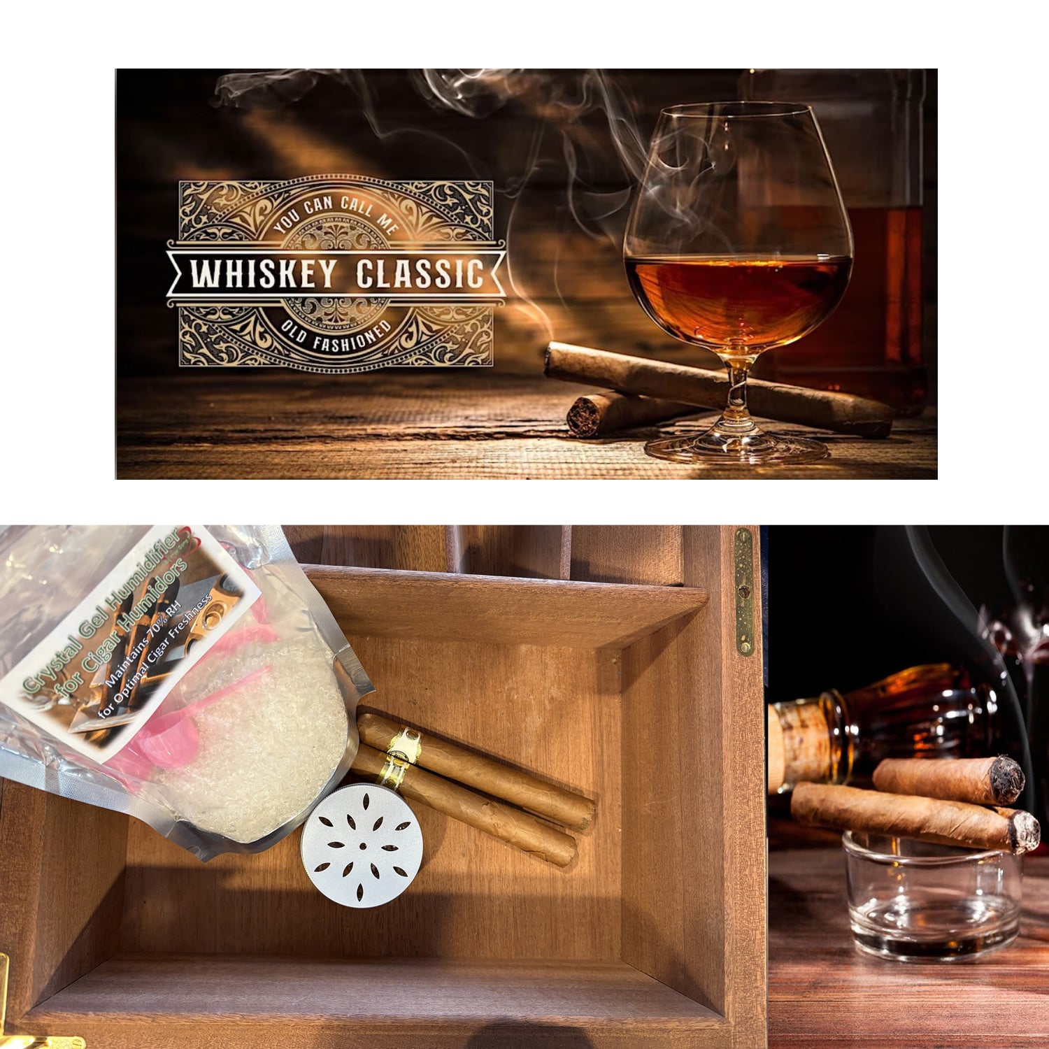 Cigar Humidifier Crystal Gel | 70% RH Control Kit