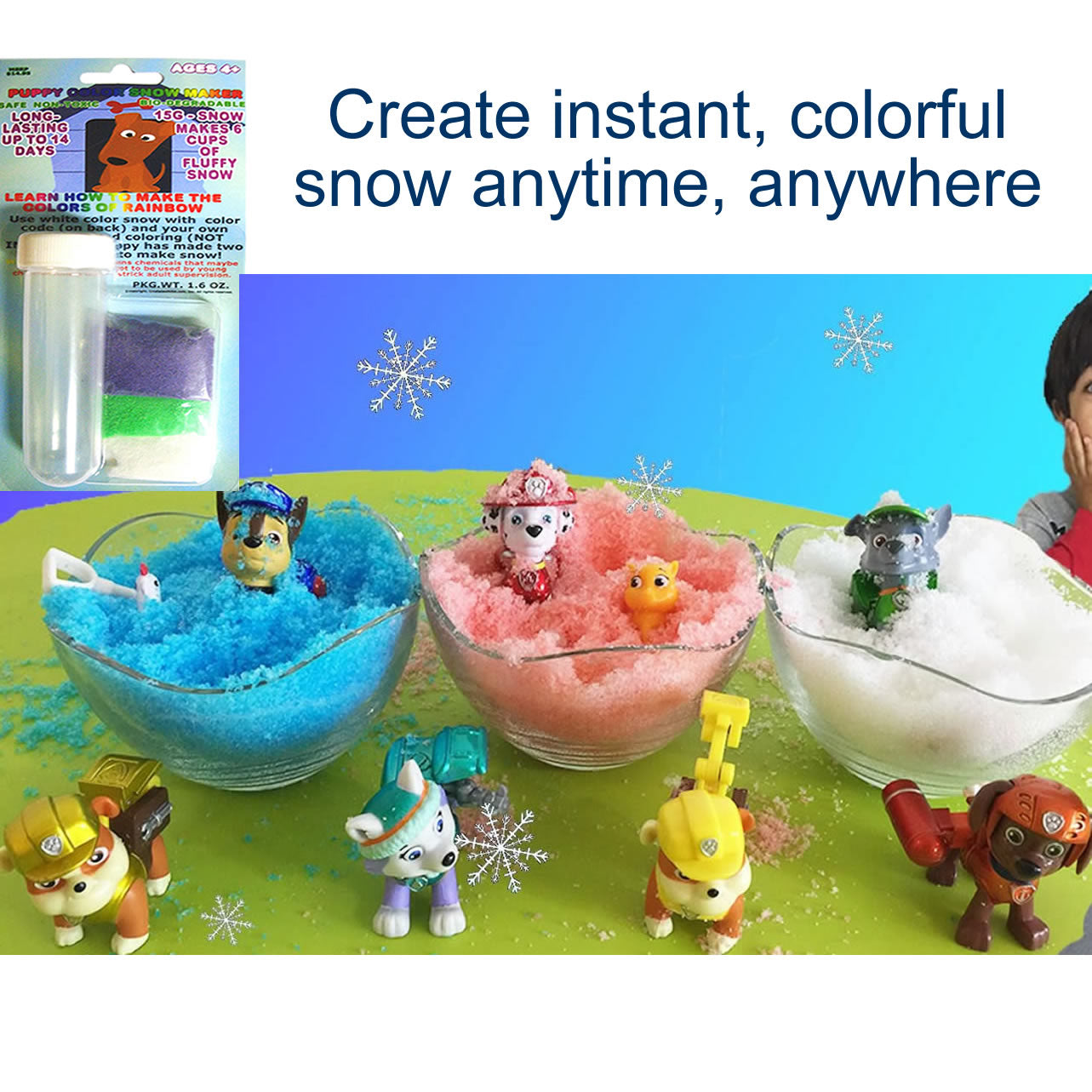12 Blisters of Color Snow Powder - Kids Party Activity 70 % Off