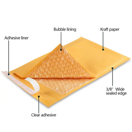 Gold Self-Seal Padded Mailers – Small, 50 Pieces