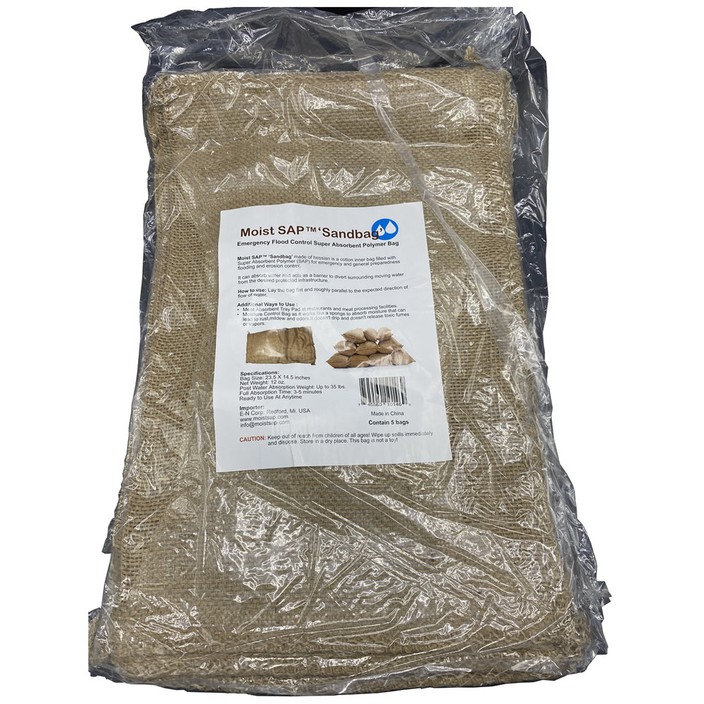 The Instant Water Activated Sandless Sandbags -5 Bags