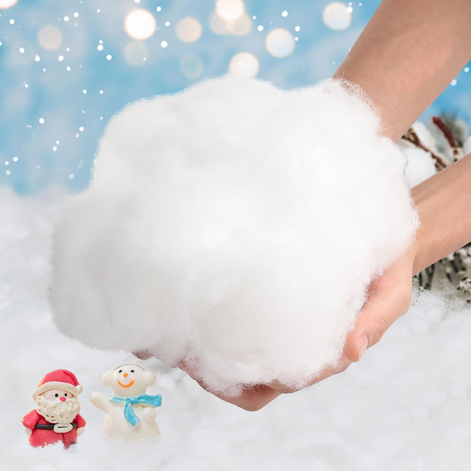 Super Realistic Fluffy Pull-Apart Artificial Snow – 2-Pack for Décor