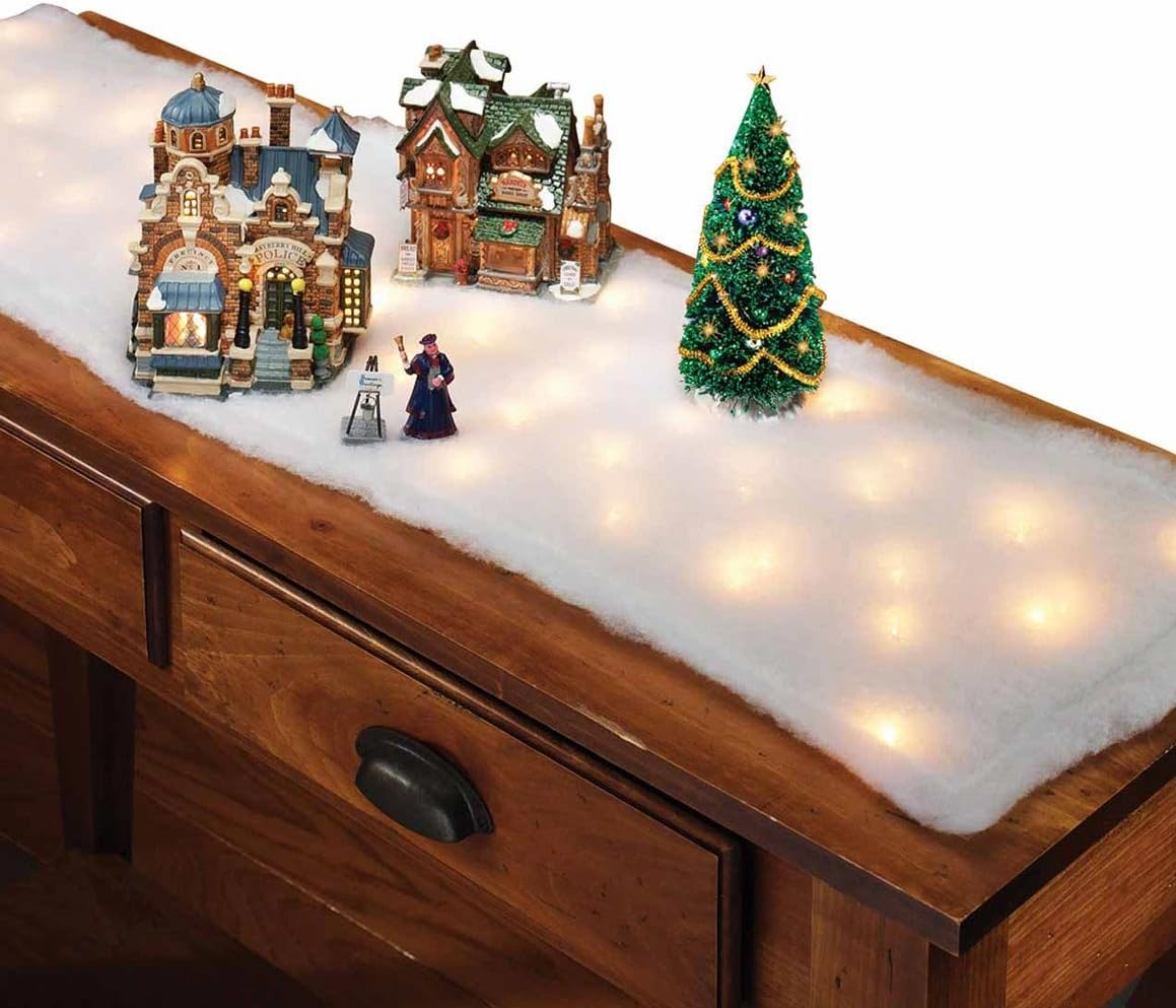 Flame-Retardant Artificial Snow Blanket – 2 Pack for Safe Holiday Décor