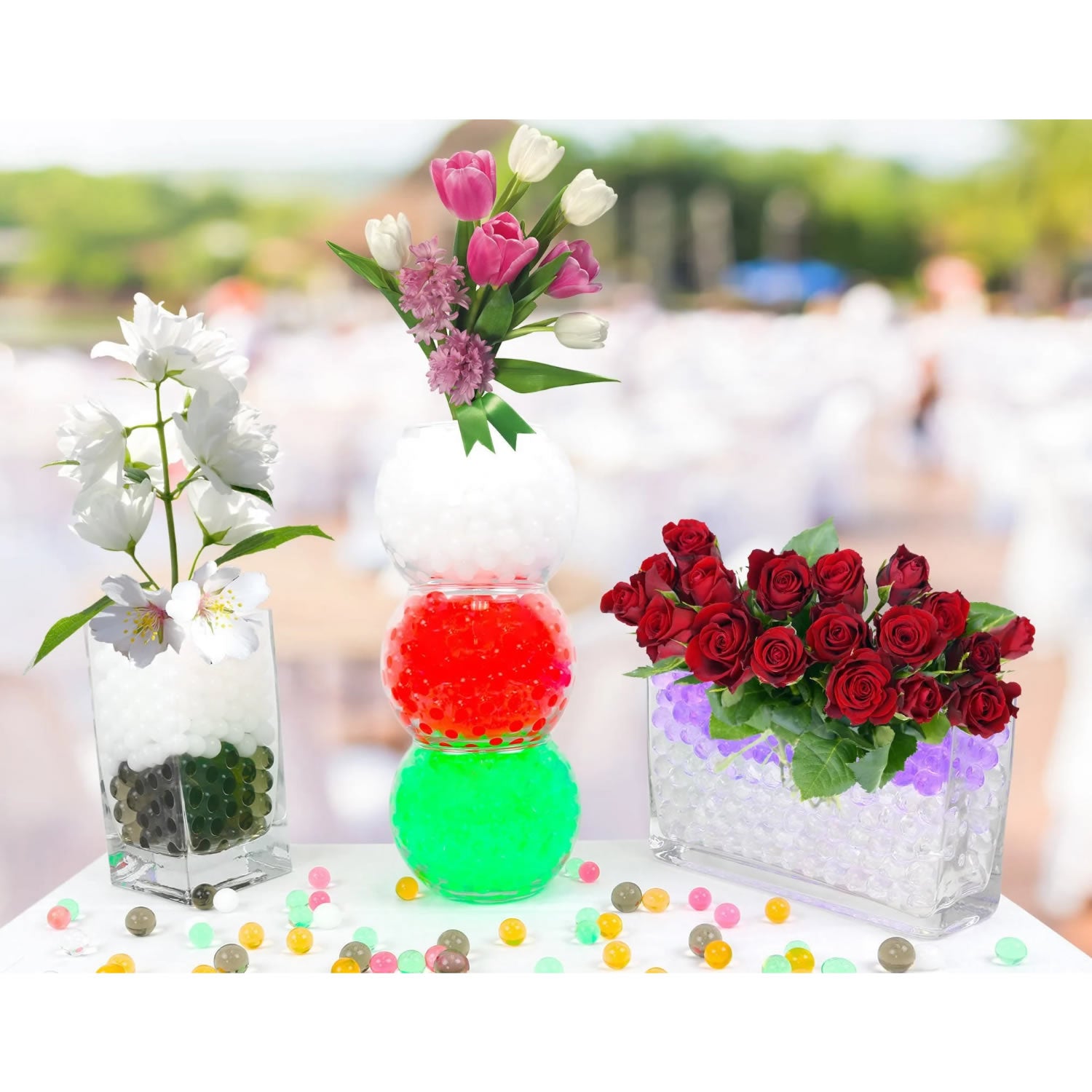Red Water Gel Beads – Glossy, Superabsorbent Beads for Décor and Arrangements