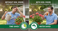 Load image into Gallery viewer, Comparison of plant care with and without Soil Vigor Fine Granules Water Storing Crystals for Plant.
