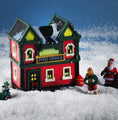 Load image into Gallery viewer, A miniature Christmas village display covered in Professional Quality Artificial Snow Flakes for a professional winter wonderland effect.
