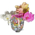 Load image into Gallery viewer, Cosmo Beads Multi-Color Water Beads in a vase surrounded by orchids for decorative styling.
