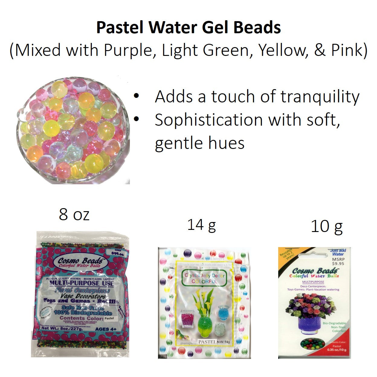 Premium Pastel Water Gel Beads: Non-Toxic Vase Fillers for Elegant Centerpiece & Home Décor
