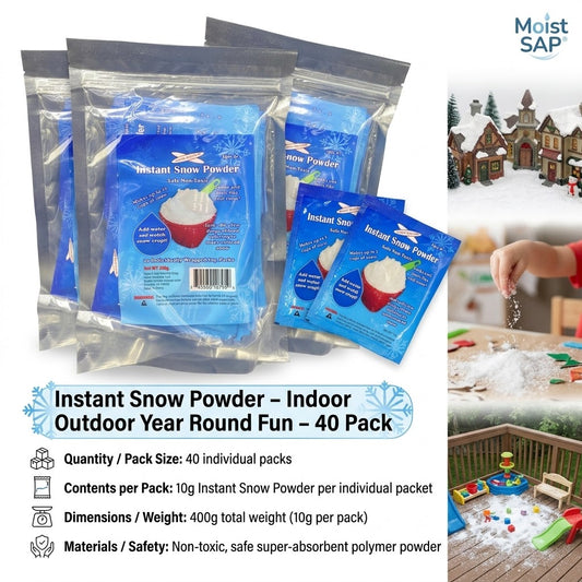 Science Gone Fun Instant Snow Powder 40 Pack non toxic artificial snow for kids party favors