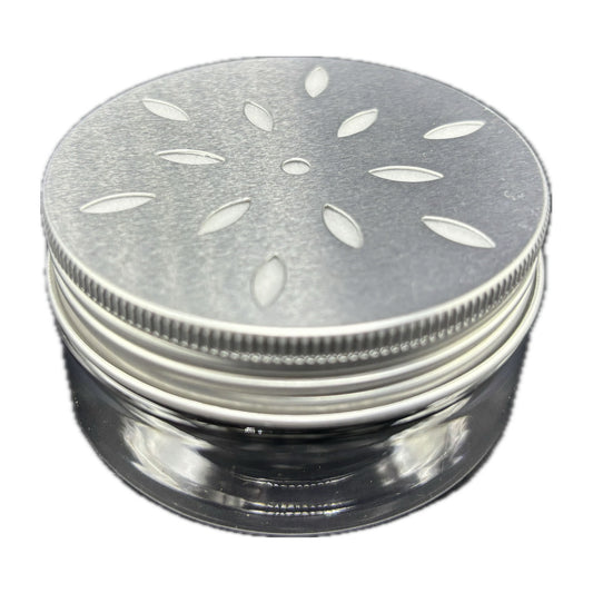 Clear PET Jars with Perforated Aluminum Lids and Liners - 80 ml, Pack of 24