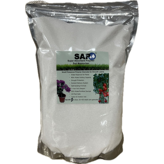 SAP Super Absorbent Polymer Soil Moisturizer™ – 5 lb Bag for Home Gardens & Plants