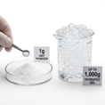Load image into Gallery viewer, Super Absorbent Diaper Polymer dry powder transforming into hydrated gel demonstration with measurements.
