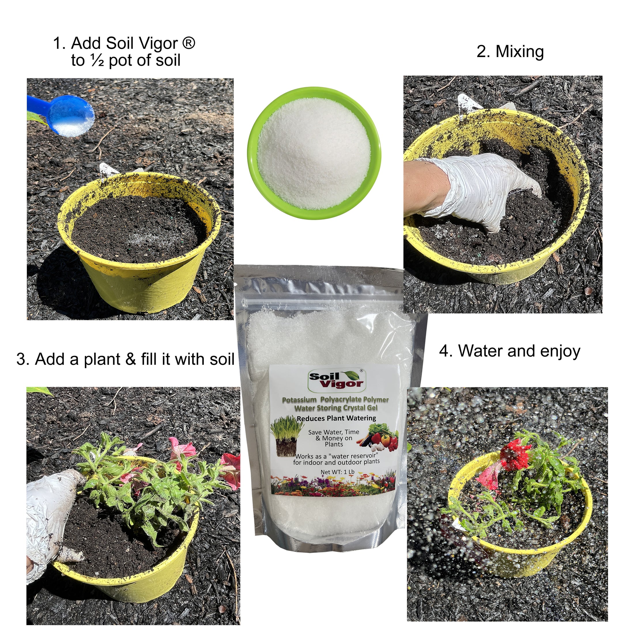 water absorbing crystals for potted plants Soil Vigor Fine Granules – Water-Storing Crystals 2 lb